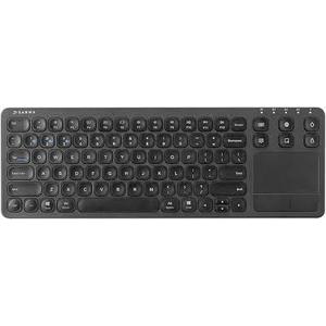 SANWA Multi Device Bluetooth Keyboard with Touchpad, Rechargeable Keypad with Trackpad for Laptop Desktop Computer PC iPad/iPhone Tablet, Compatible with MacBook, Windows, Android, iOS, Black