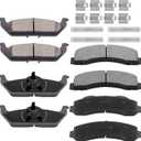 D1414 D1012 Front and Rear Ceramic Brake Pads w/Hardware for 2010 2011 Ford F-150