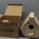 STARSWR Bird House for Outside,Bird Houses Outdoor, Natural Wooden Bird House Clearance Bluebird Finch Cardinals Hanging Birdhouse for Garden Viewing