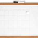U Brands Magnetic Dry Erase Calendar White Board, 16" x 20", White Pin-It Frame, Includes Marker and Magnet
