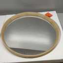 Natural Wood Round Mirror, 24 Inch - Wall Circle Mirror for Bathroom or Nursery Decor