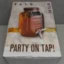 Mustry Glass Drink Dispenser for Parties, 1 Gallon Beverage Dispenser with Spigot Solid Stainless Steel, Used as Lemonade Dispenser Sun Tea Jar Kombucha Jar (Single)