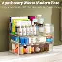 LAMU Makeup Organizer with Large Drawers, Bathroom Counter Skincare Organizer for Vanity,Storage Box with Handle, Cosmetic Display case for Vanity Countertop, Skincare Perfume Storage, Clear