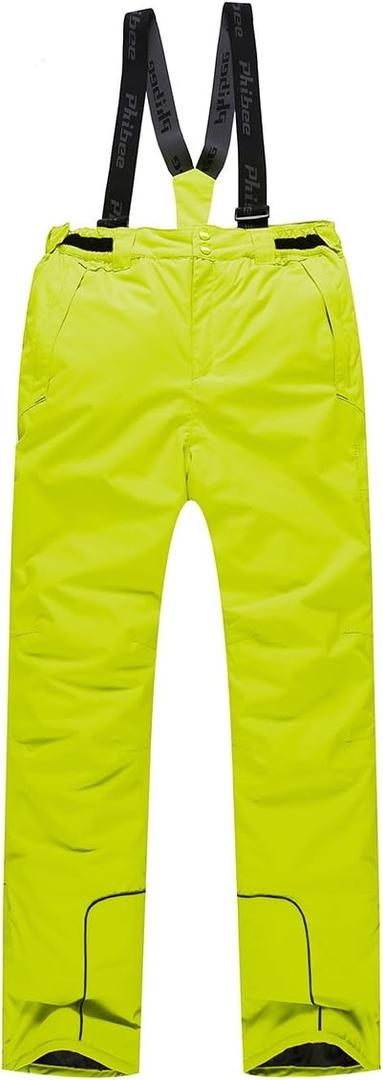 PHIBEE Boys' Waterproof Breathable Polyester Snowboard Ski Pants (Size 8, Yellow)