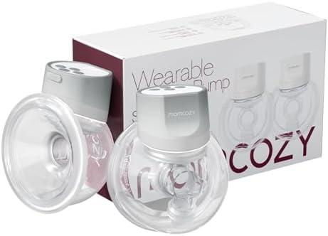 Momcozy Hands-Free Breast Pump S12 Pro, Wearable & Portable Pump with Soft DoubleFit Flange, 3 Modes | 9 Levels Double Electric Pump, Smart Display, 24mm, 2 Pack, Gray Color