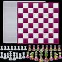 RESINWORLD Chess Set - Large 12 Inch Checkers Board Mold & Full Size 3D Silicone Chess Piece Mold for Epoxy Resin