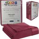 Thermee Micro Flannel Twin Size Blankets, Lightweight All Seasons Cozy Blanket, Throw Blankets for Home and Living Room, Comfy & Soft Blanket for Couch, Machine Wash, No Pilling - Burgundy