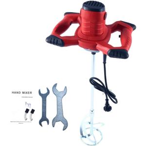 1800W Handheld Electric Cement Mixer Adjustable Speed 6 Speed 110V for Mortars Concretes Grouts Hand Held Plaster Cement Mixer Stirring Tool