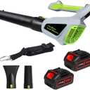 Leaf Blower Cordless with 21V 2 * 3.0Ah Batteries & Charge, 750CFM/280MPH 3-Speed Powerful Electric Leaf Blower, Lightweight and Shoulder Strap for Lawn, Patio, Yard, Blower Leaves, Dust & Snow