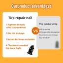 60 PCS Tire Repair Rubber Nail Kit with 2 Sizes, Professional Tire Plug Kit for Quick Puncture Repair, Self-Service Screw in Tire Plugs for Car, Truck, Motorcycle, Tractor Tires