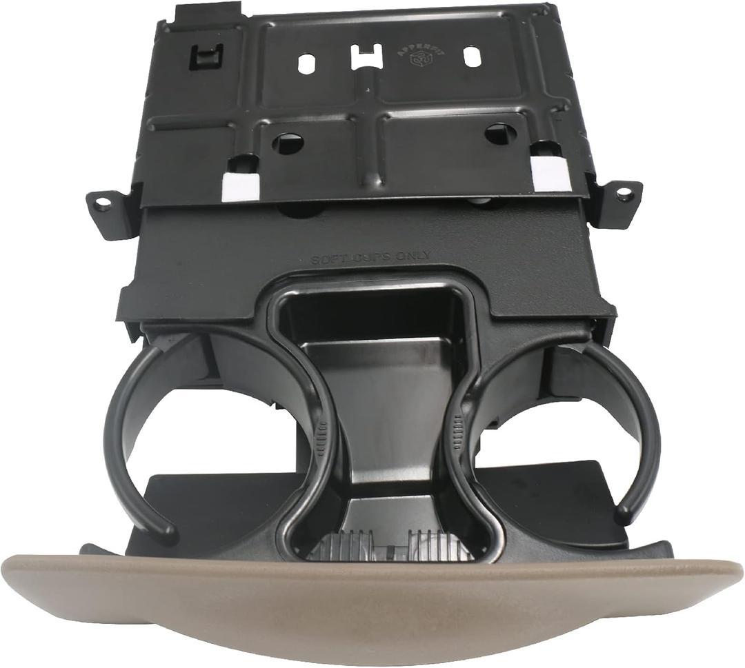 in Dash Cup Holder Insert w/Ashtray Tan Compatible with Ford F250 F350 F450 F550 Super Duty Truck Excursion 1999-2004 Dashboard Pull Out Cupholder YC3Z-2513560-CAB