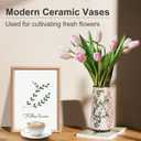 Ceramic Vase, GUKJOB Small Cute Flower Vase for Pampas Grass, Home, Living Room, Dining Table, Farmhouse, Office Decor, Bedroom, Table, and Kitchen Shelf (Green & Pink-A)