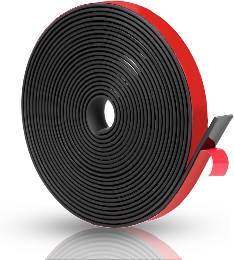 Adhesive Solid Rubber Strips - 1/2" Wide x 1/16" Thick x 180" Long, Black Neoprene Rubber Gasket Strip Roll for DIY Seal, Weather Striping,Liner,Cushion & Craft
