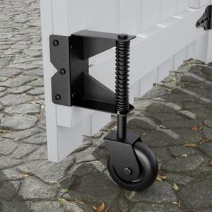 SKYSEN 4" Gate Wheels for Wooden Gate, Fence Gate Wheel, Spring Loaded Gate Caster with 360 Degree Universal Mount Plate for Metal Gate, Fence Gate, Wooden Gate, 220lbs Capacity, Black(gc-y)