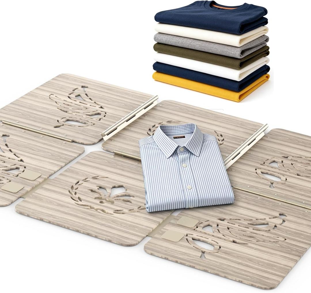 BoxLegend Shirt Folder Wooden Clothes Folding Board - No Bend, Gentle on Clothes, Eco-Friendly Laundry Folder for T Shirts, Pants, Sweaters & Delicates, Light Gray