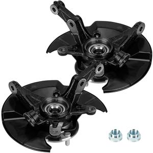 Pair Front LH & RH Steering Knuckle & Wheel Bearing Hub Assembly Fits 2006-2011 Honda Civic(Without Si Model), 44300SNA952, 44300TR0951, 44600SNAA00, 45255SNAA00, 51211SNA010 698450 698451