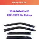 KPY Rain Guards Fit for 2021-2026 Kia K5, Out-Channel Window Visors Vent Wind Deflectors 4PC, Car Accessories for 21-26 Kia Optima