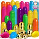 518 Easter Eggs, 2.36" Fillable Bright Colors Plastic Easter Eggs Empty Include 18 Golden Eggs, Easter Themed,Easter Basket Stuffers,Classroom Prize Supplies, 2.36 inches tall, 1.7 inches wide