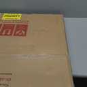 LOAAO 36X36 Inch Brushed Nickel Bathroom Mirror, Rounded Rectangle Silver Metal Frame Mirror, Brushed Nickel, Anti-Rust, Shatter Proof, Hangs Horizontally or Vertically