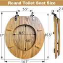 Oak Veneer Round Toilet Seat, Heavy-Duty, US Stardard