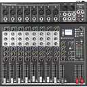 Depusheng DT8 Professional Mixer Sound Board Console 8 Channel Desk System Interface Digital USB Computer MP3 Input 48V Phantom Power Stereo DJ Studio FX Steel Chassis,Black