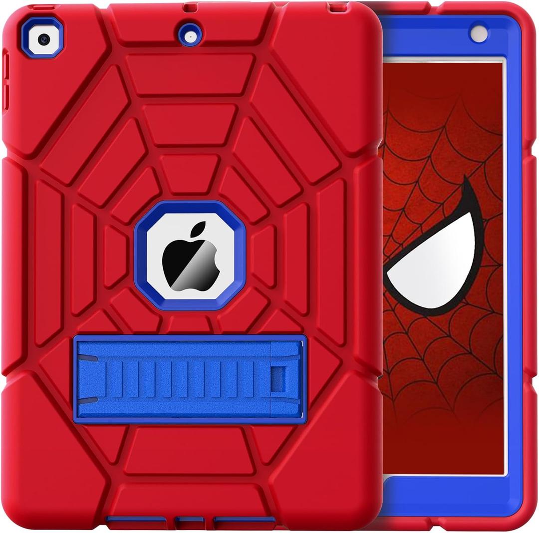Grifobes for iPad 9th Generation Case, iPad 8th/7th Generation Case 2021/2020/2019, Heavy Duty Shockproof Rugged Protective 10.2" Cover with Stand for iPad 9 8 7 Gen 10.2 inch (Red+Blue)