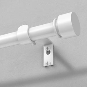 Modern White Curtain Rods for Windows 48 to 84 Inch, 1" Diameter Adjustable Heavy Duty Window Curtain Pole with Matte White End Cap Finials, Decorative Drapery Rods for Living Room, Bedroom