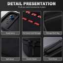 RHOTALL Carrying Case for Nintendo Switch 2 2025, Portable Protective Travel Case with 10 Game Cartridge Slot, Blade Series Shell Cover Accessories for Switch 2 7.9 Inch,Screen Protector, 8 Thumb Caps (black)