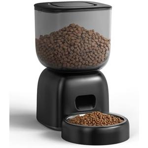 Automatic Cat Feeder, Cat Food Dispenser Battery-Operated with 180-Day Battery Life, Timed Pet Feeder for Cats and Dogs, Desiccant Bag, Programmable Portion Control, 4 Daily Meals, 10s Voice Recorder