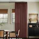 Chestnut Brown Linen Pinch Pleated Curtains 120 Inches Long for Living Room Pleated Drapes Back Tab Thick Linen Dark Terracotta Rust Farmhouse Country Extra Long 120 Inch Curtain for Dining Bedroom