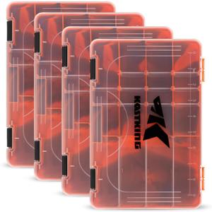 KastKing Tackle Boxes, Plastic Box, Plastic Storage Organizer Box with Removable Dividers - Fishing Tackle Storage - Box Organizer - 2 Packs /4 Packs Tackle Trays - Parts Box