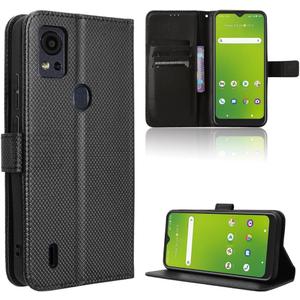 Compatible with AT&T Motivate 4 Leather Case Cover,PU Leather flip Cover Compatible with Cricket Icon 5 Case Cover Black