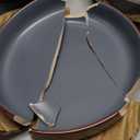 famiware Mercury Pasta Bowls Set of 4, 33 oz Large Salad Bowls, Ceramic Pasta Plates Bowls, Serving Bowls for Kitchen, Microwave & Dishwasher Safe, Charcoal