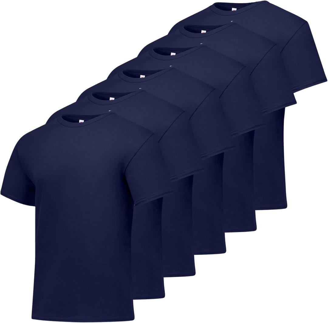 Hanes Men's Short Sleeve T-Shirt Pack, Big & Tall, Crewneck Cotton T-Shirts for Men, Value Packs (XX-Large, Navy - 6 Pack)