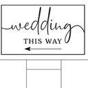 Wedding This Way Directional Arrow Lawn Yard Sign