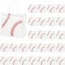 MIMIND 30 Pieces Baseball Gift Bags Baseball Party Favor Goodie Bag with Handles 8 x 8 x 3.15 Inch, Clear PVC Bags Sport Theme Treat Bag for Sports Team Birthday Holiday Party Supplies