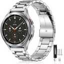Lerobo Band Compatible with Samsung Watch 7 6 5 4 40mm 44mm Band/Galaxy Watch 4 6 Classic 42mm 46mm 43mm 47mm/Galaxy Watch 5 Pro 45m, 20mm Stainless Steel Metal Replacement for Men Women