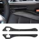 Car Seat Gap Filler 2 Pack,Universal Automotive Gap Filler Between Seat and Console,Relleno para Huecos en Asientos de Coche Prevent Items from Falling Between(Cellphone Wallet Keys...) (Black with Dual Slot)
