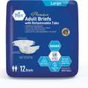 MED PRIDE Maximum Absorbency Adult Briefs for Incontinence with Refastenable Tabs - Ultra-Absorbent Adult Diapers for Men & Women- Bladder Control Unisex Disposable Underwear (Large - Bag of 12)