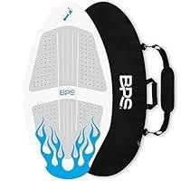 BPS New Zealand ‘Flame’ - High Performance Wooden Skimboard with Custom Traction Pads – with Optional Padded Carry Bag Made from Recycled Plastics – for Kids or Adults