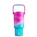 Meoky 32 oz Tumbler with Handle, Tumbler with Lid and Straw, Stainless Steel Travel Mug, 100% Leak Proof, Keeps Cold for 24 Hours, Fits in Car Cup Holder (Marshmallow)