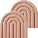 2 x Clean & Pure Silicone Trivets for Hot Pots and Pans - Stylish and Colorful Pot Holders, Heat Resistant Mats for Countertop, Hot Pads, Modern Multi-Purpose Trivet Mat, Coasters (Set of 2) (Pink)