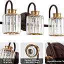 ORB Bathroom Light Fixtures with K9 Crystal Lampshade Bathroom Lighting Over Mirror Vanity Lights for Living Room,Bedroom,Restroom,Hallway 3 Lights