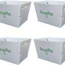 Postal Mail Tote Nestable Box, Storage Bin Container, Laundry Basket for Home and Business, Corrugated Plastic, Lightweight, Heavy Duty, Foldable,10 Gal (Gray 4 Pack)