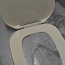Centoco Eljer Emblem Elongated Toilet Seat with Square Front, Closed Front with Cover, Residential, Plastic, Made in the USA, EMB601-306, Natural