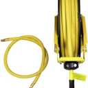 DEWALT Retractable Air Hose Reel 50ft, Wall or Truck Bed Mounted Usable for Pnuematic Air Tools for Mechanics, Garage, At Home and More: Double Arm Construction, 3/8in x 50ft Hose