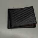 RUNBOX Slim Wallets for Men - Leather Money Clip Mens Wallet - RFID Blocking Front Pocket Bifold Wallet - Thin Credit Card Holder with Gift Box (Carbon Black&Orange)