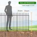 FOREHOGAR Metal Garden Fence 42 in H x 11.5 ft L, Border Fence Panels Animal Barrier for Dogs, No Dig Garden Fencing for Yard Patio Flower Bed Lawn Outdoor, 5 Panels + 6 Stakes Black