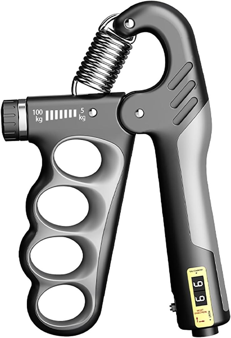 Grip Strength Trainer, Hand Grip Strengthener with Adjustable Resistance 11-220Lbs(5-100KG), Automatic Counter, Ergonomic Design, Forearm Strengthener for Musicians, Athletes and Injury Recovery