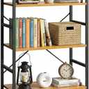 DUMOS 5 Tiers Bookshelf, Classical Book Shelf, Tall Display Shelves in Living Room/Home/Office, Storage Organizer for CDs/Books/Movies, Wood